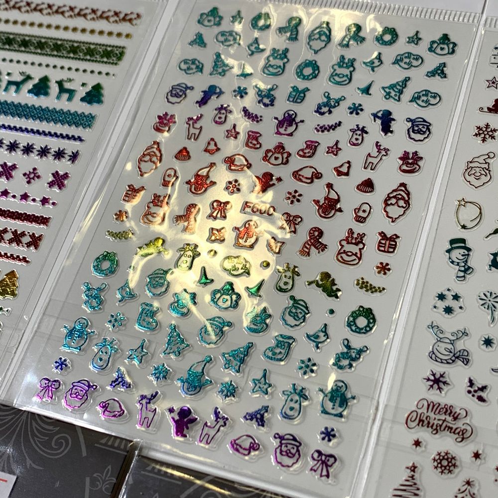 Christmas nail sticker bundle close-up - 15