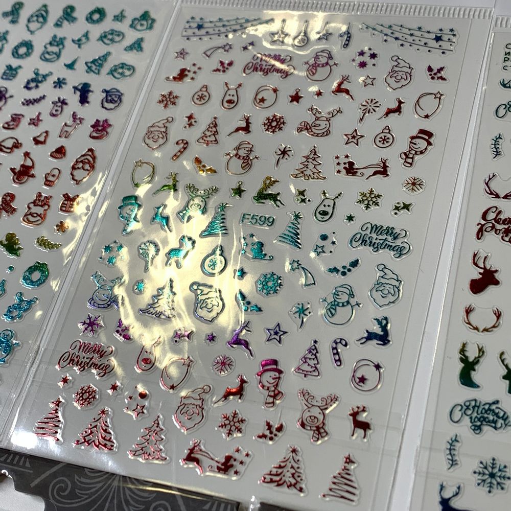 Christmas nail sticker bundle close-up - 16