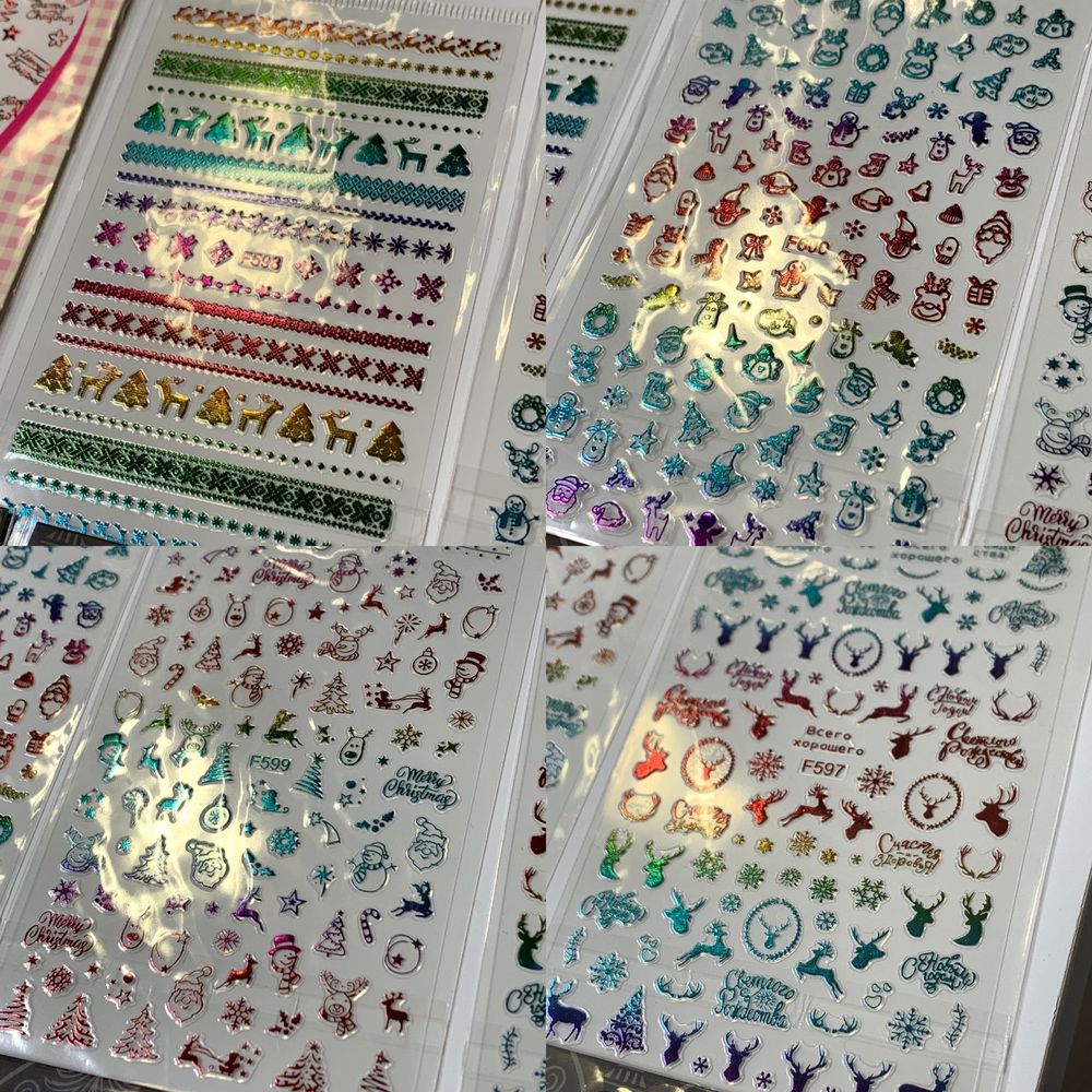 Christmas nail sticker bundle close-up - 4