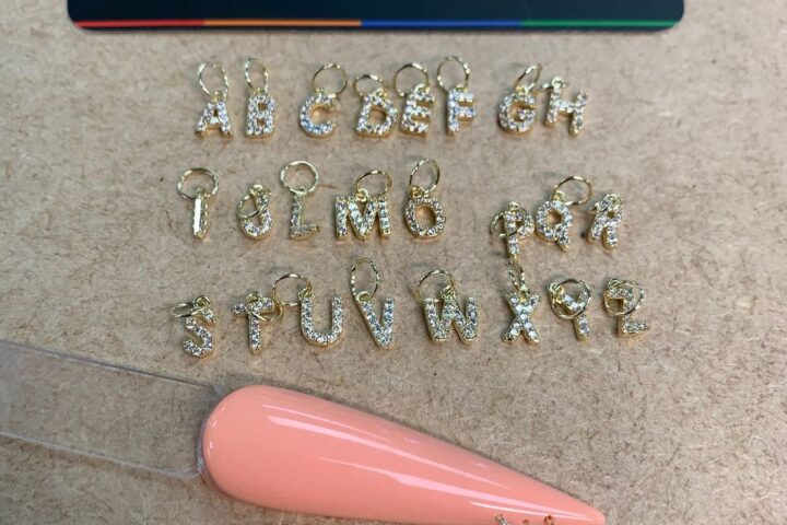 Letter Charms for Nails — 26-Piece A–Z Dangle Set